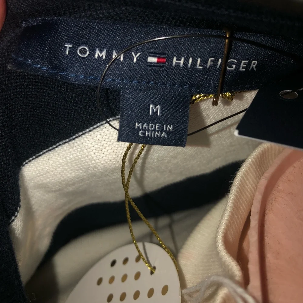 Tommy Hilfiger M Blue White Stripe Light Sweater NWT NEW - Picture 4 of 6